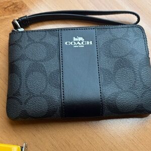 Coach Black Leather Wristlet